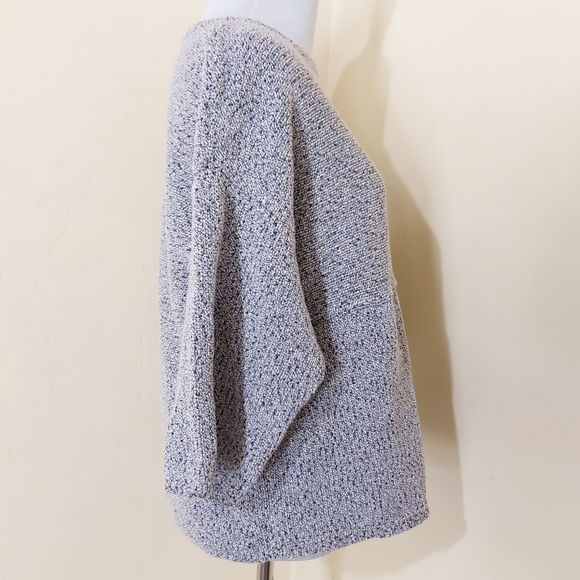 J. Jill Pure Jill Heathered Purple Kimono Sleeve Boxy Lightweight Sweater Top - Picture 7 of 15